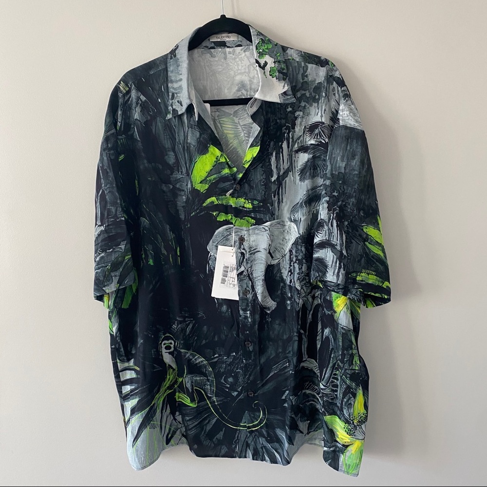 VALENTINO Jungle Mural Short Sleeve Shirt Jungle L